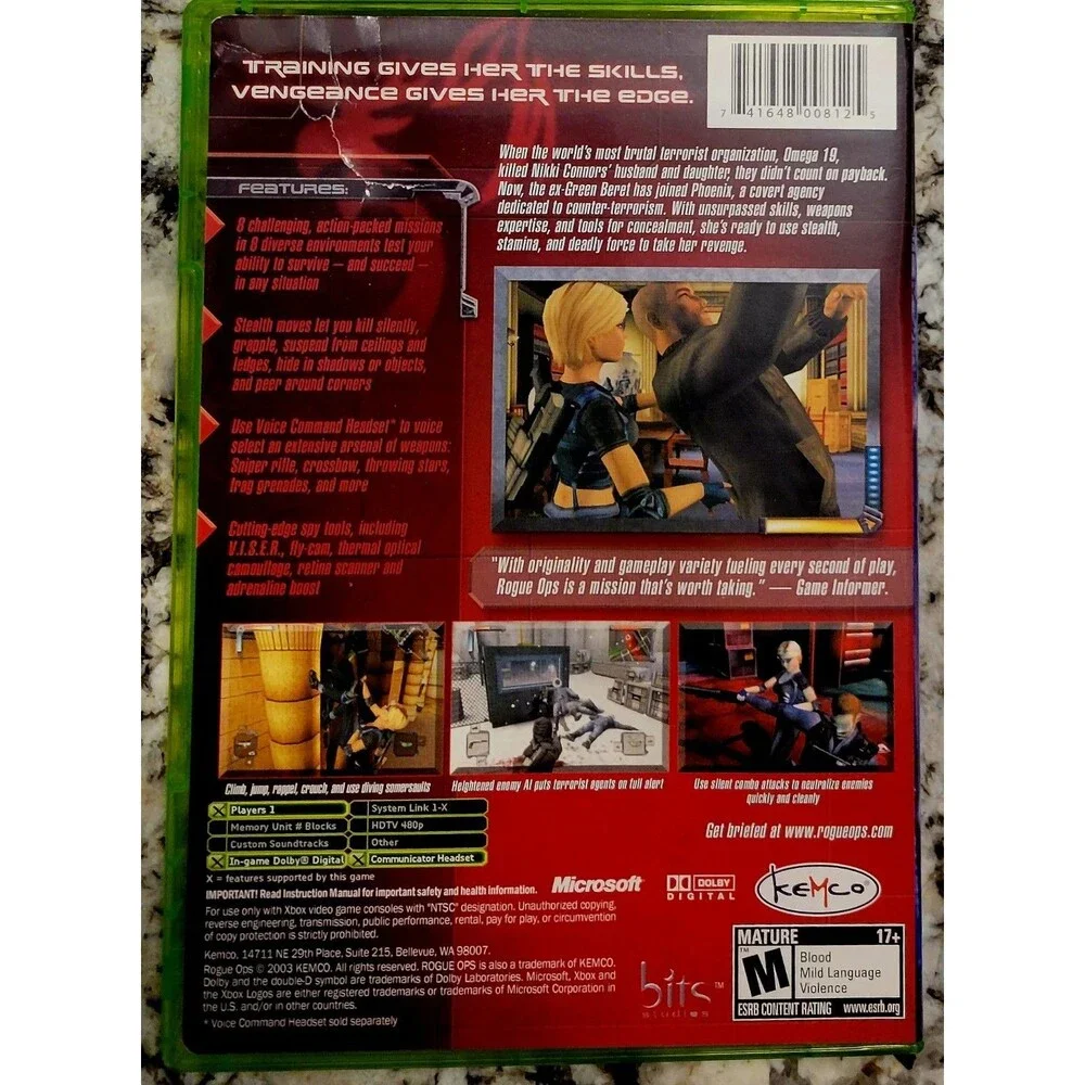 OG XBOX: ROUGE OPS,CIB, MANUAL, TESTED, CLN DISC, VG COND, FAST Next Day SHIPPIN
